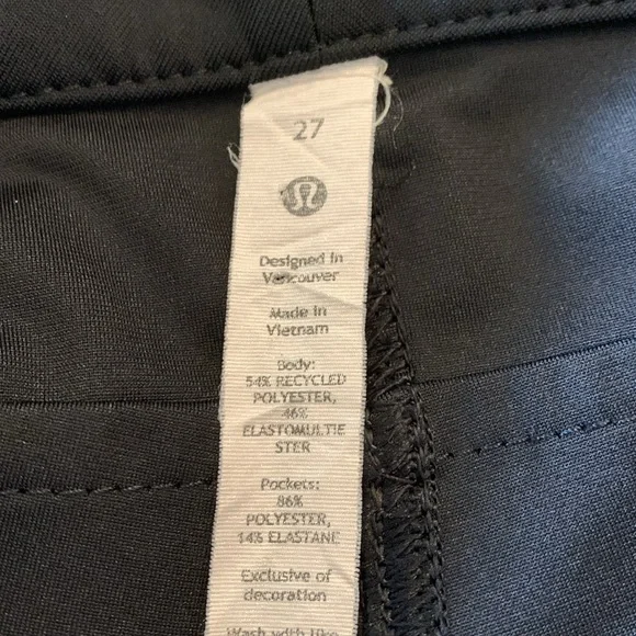 Lululemon Women’s 5 Pocket Wide-Leg Cropped Pants Stretch Black Size 27 x 24.5 - Picture 12 of 14
